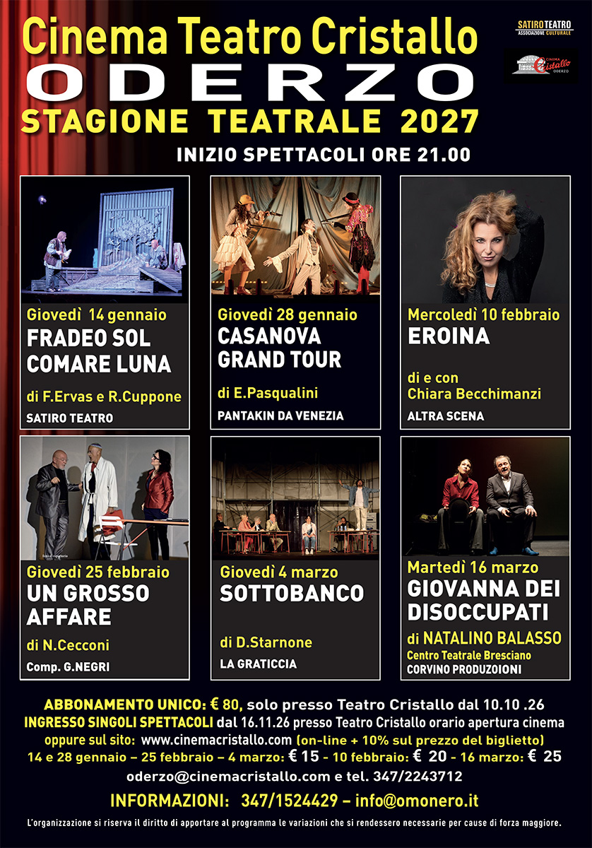 teatro cinema cristallo 2027 locandina spettacoli